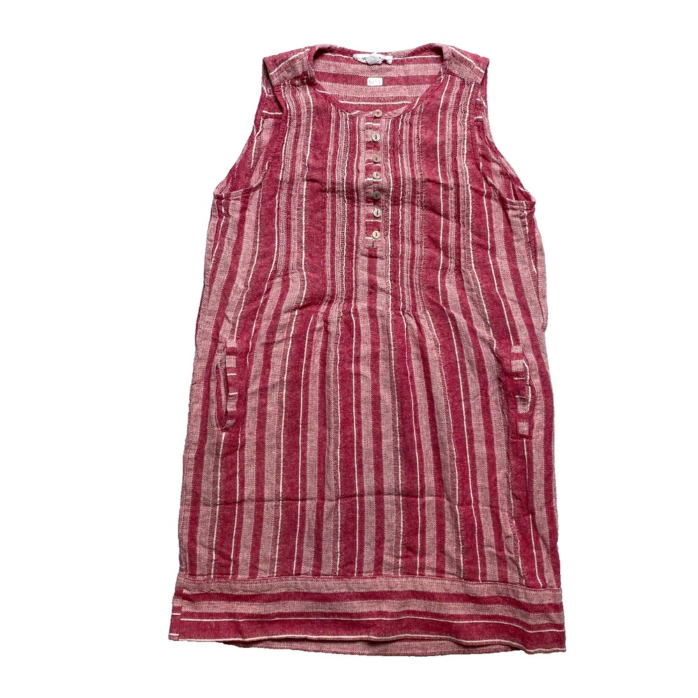 Lucky Brand Blouse Womens S Red Sleeveless Linen Blend Peasant Boho